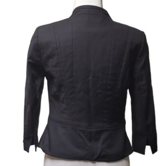 Ruffle Trimmed Black Blazer Whimsigoth Office Siren Career Dark Coquette Size‎ 4 - Picture 3 of 8